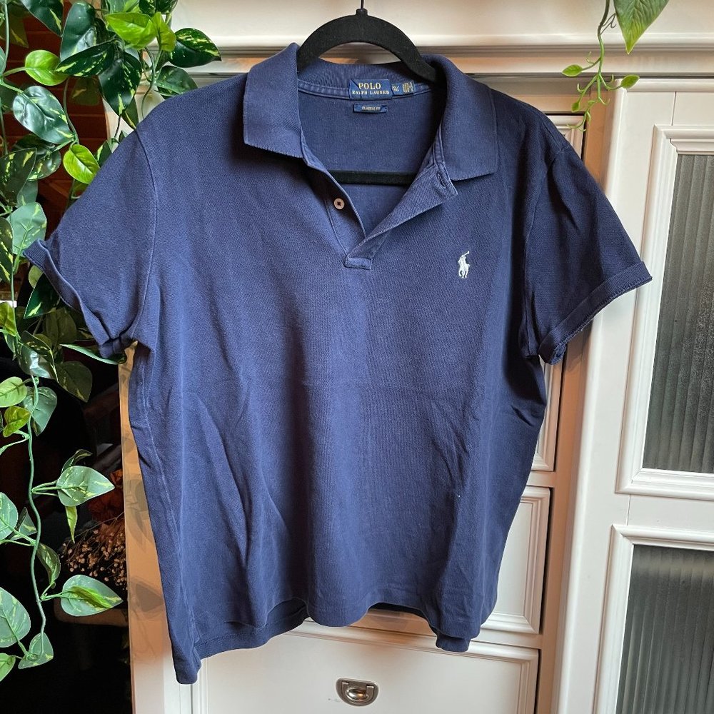 Polo Ralph Lauren Blue & White Classic Fit Polo Shirt
